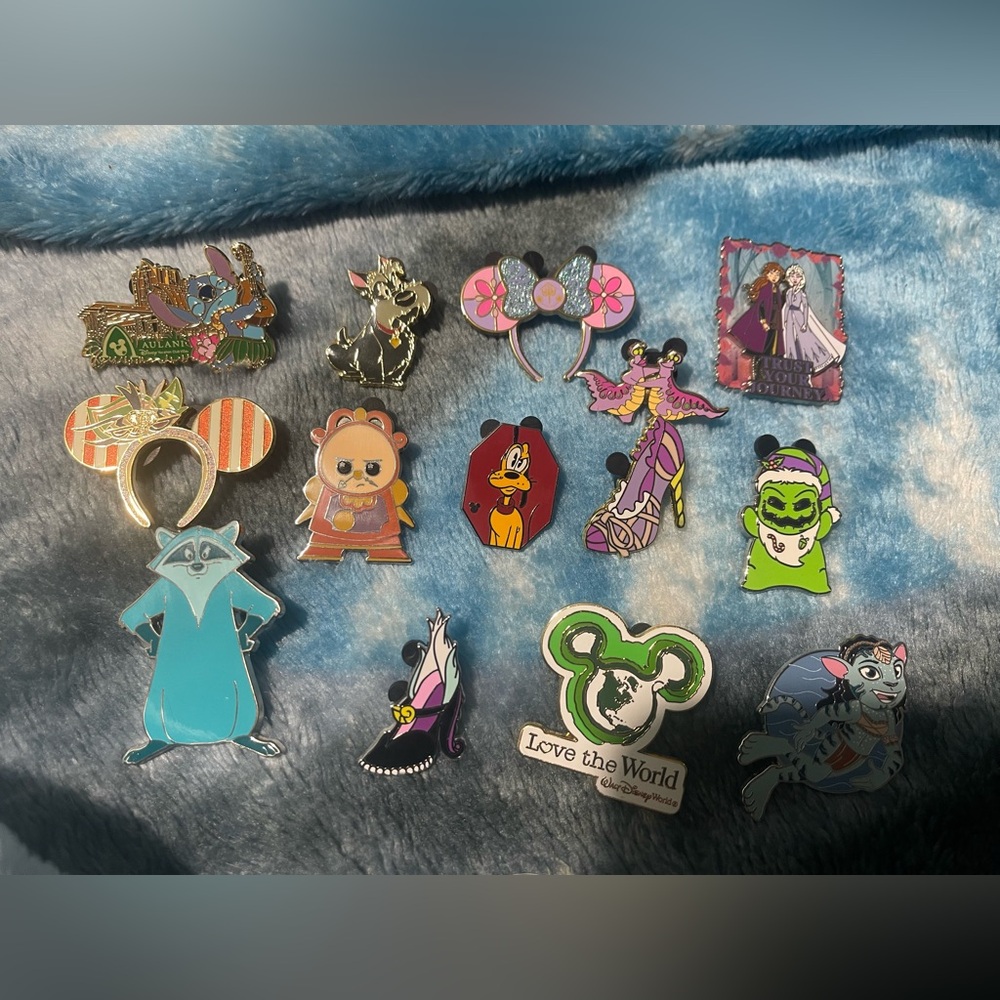 Disney Enamel Pin Collection with Vibrant Colors